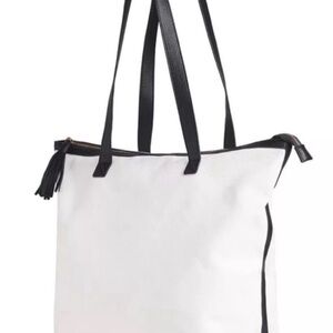 Chic Black and White canvas Tote Bag